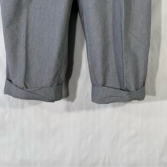 Poleci Gray Capris Pants Zipper Front Detailed Cuff Plus Size 14 - Picture 2 of 10